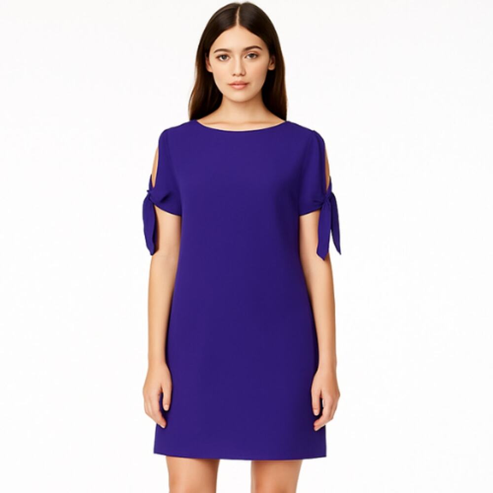 Bar III Tie-Detail Shift Dress in Deep Iris – NWT Size XXS